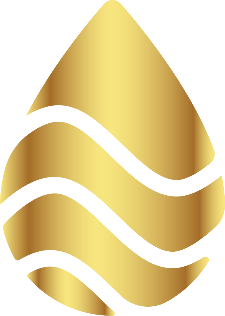 GoldWater Logo Brandmark GOLD GRADIENT METALLIC