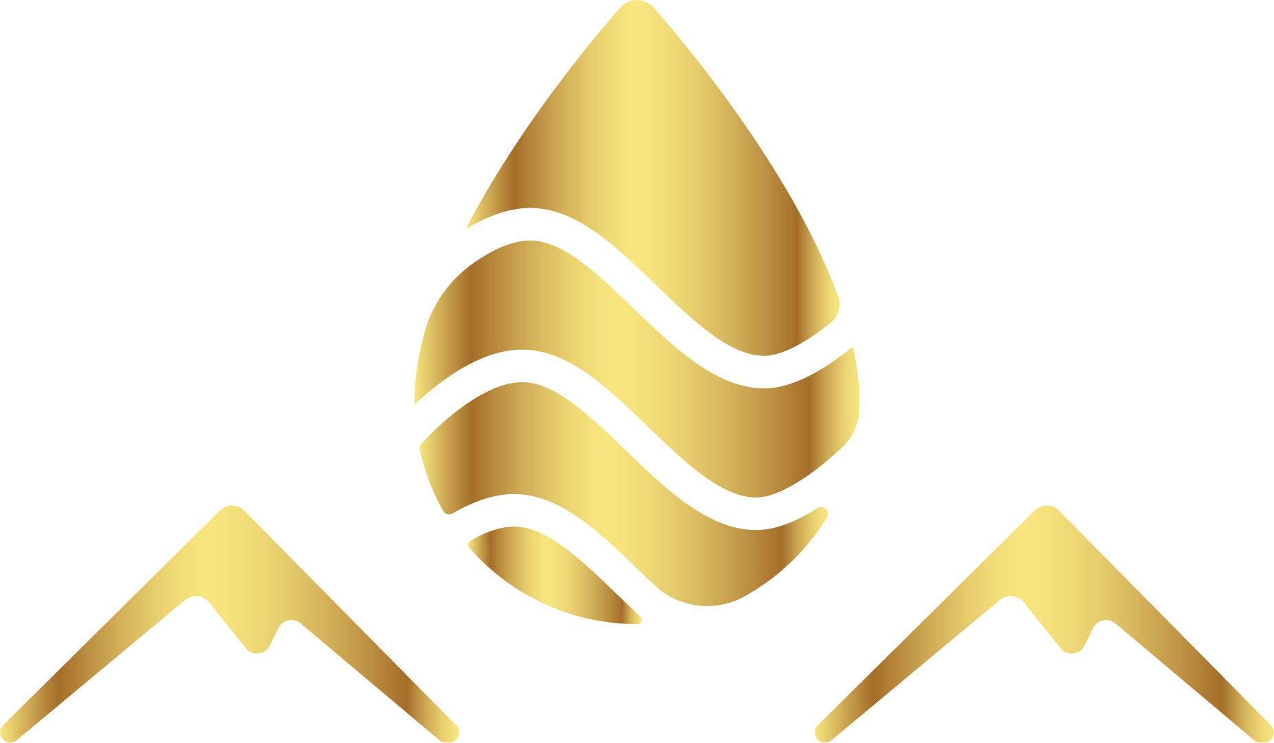 GoldWater Logo Brandmark Mnts GOLD GRADIENT METALLIC